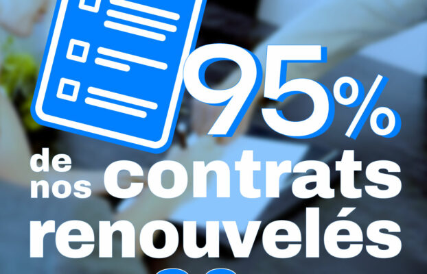 95% de nos contrats renouvelés sur 20 ans 🚀